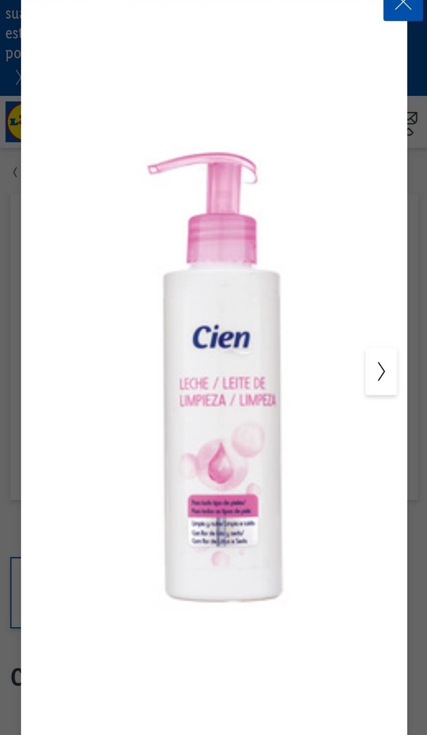 Producto Leite de limpeza da cien