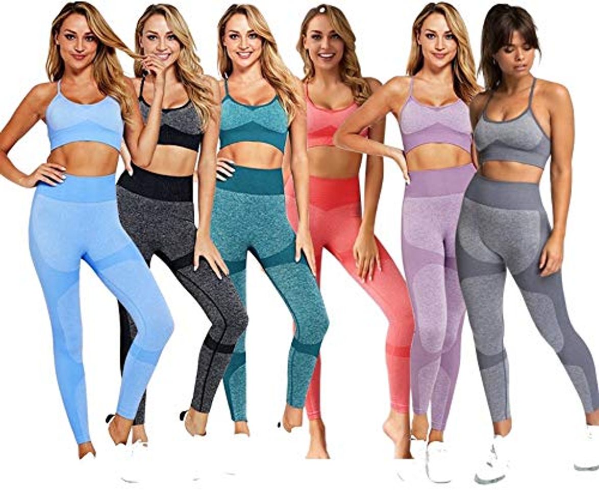 Fashion C K CrisKat Conjunto Deportivo Femenino Sujetador y Pantalones de Yoga Traje