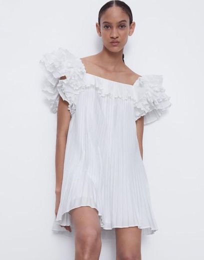 Pleated Dress with ruffles