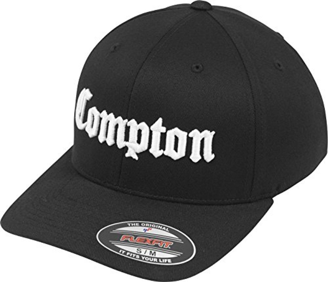 Fashion Mister Tee Compton Flexfit Cap Tapas, Hombre, Negro y Blanco, Large