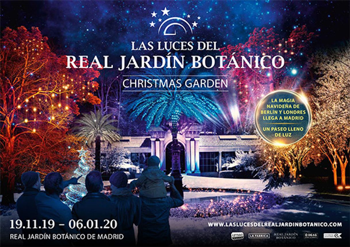 Moda Real Jardín Botanico de Madrid con luces navideñas