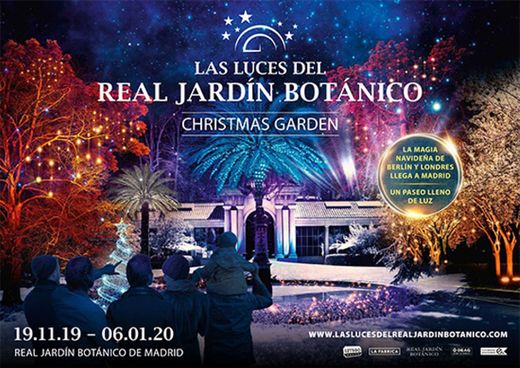Real Jardín Botanico de Madrid con luces navideñas