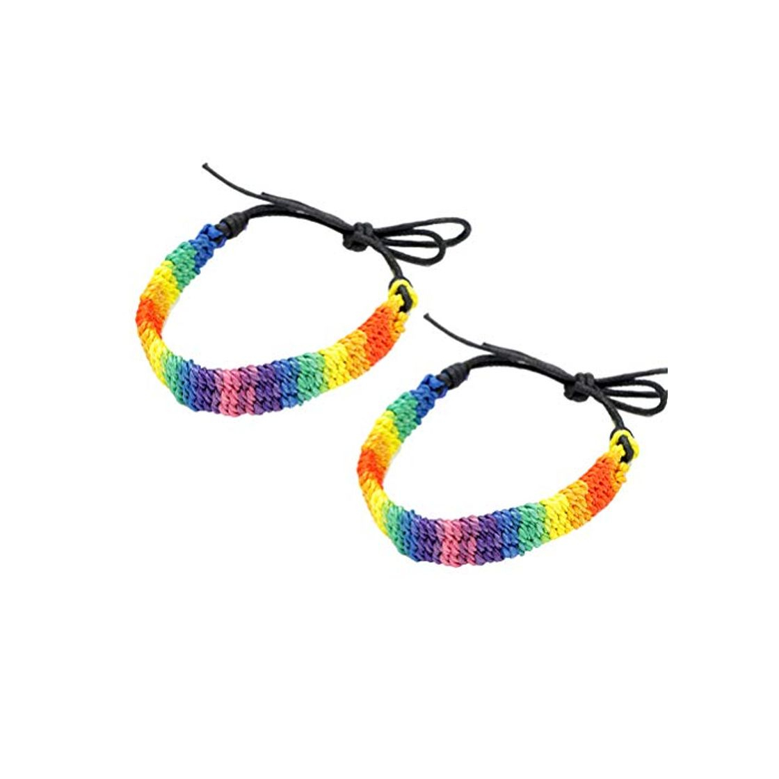 Fashion TENDYCOCO 2 Piezas LGBT Orgullo Pulseras Trenzadas Arcoiris Tejido Gay y Lesbiana Pulsera Pulsera Cadena Amistad Pulsera