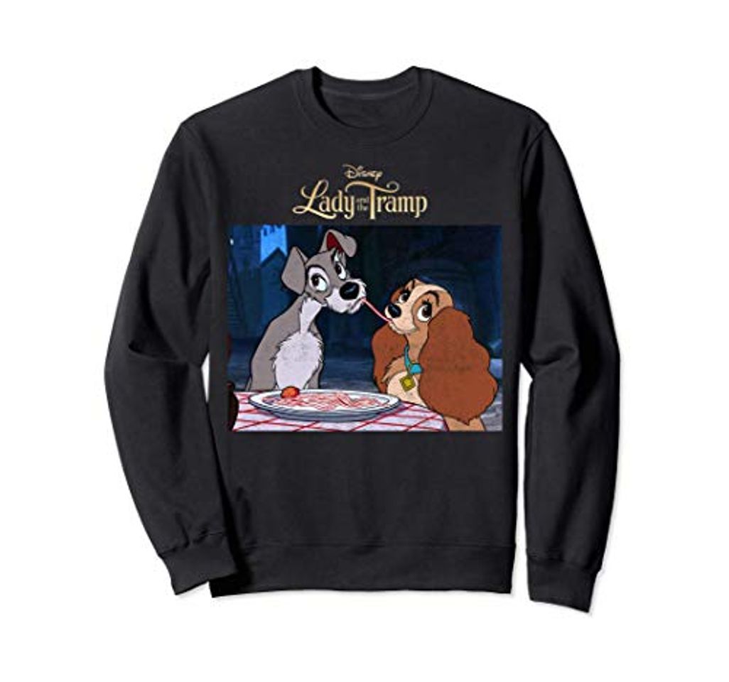 Moda Disney Lady And The Tramp Spaghetti Distressed Portrait Sudadera