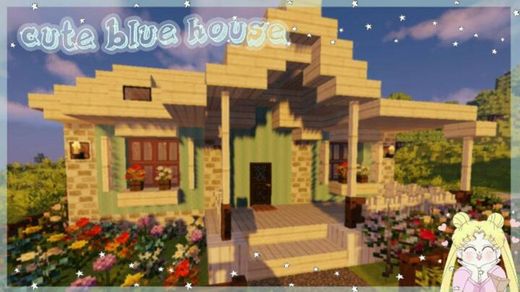 Casa azul fofa aesthetic - Minecraft