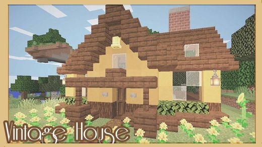Minecraft casa amarela estilo vintage 