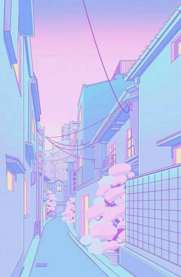 Social Wallpaper paisagem de anime cores pastéis