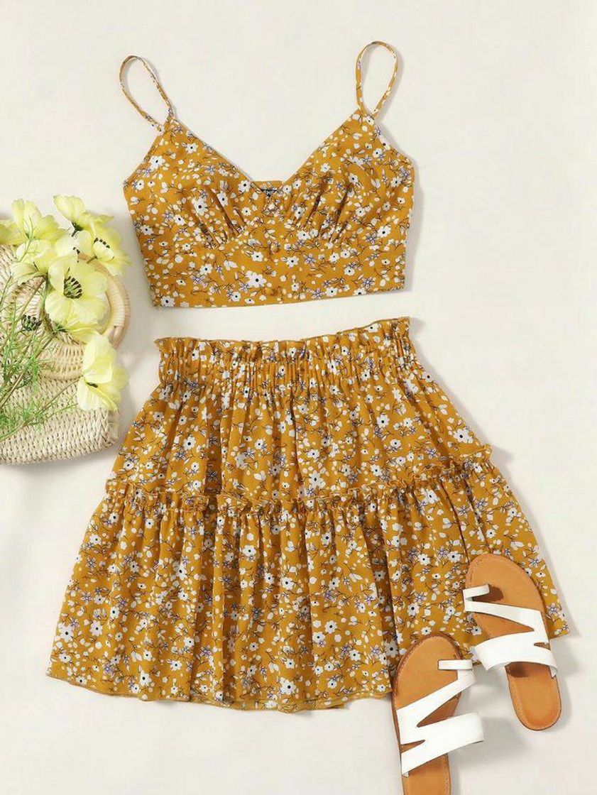 Fashion Babado de florzinha amarelo 💛