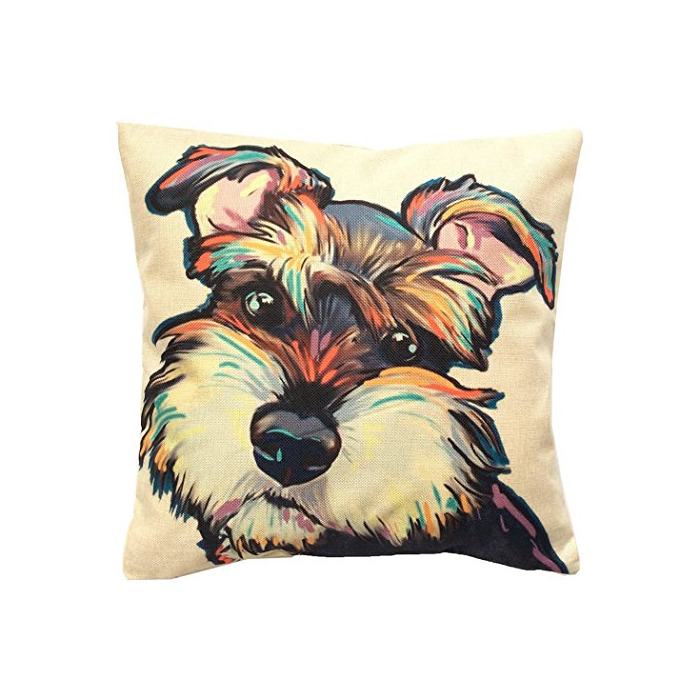 Producto Moyun Lindo Animal Perros patrón de Lino de algodón decoración para el