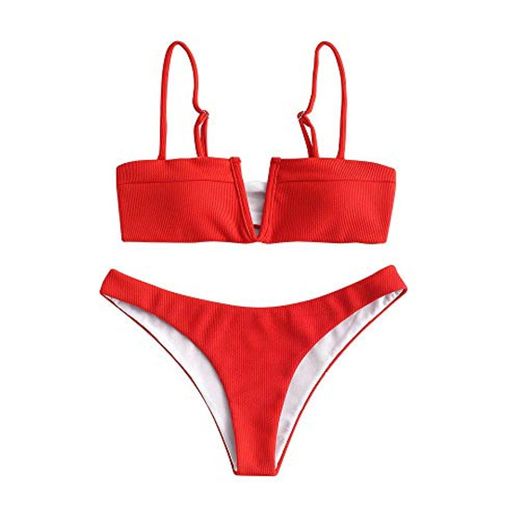 ZAFUL Set De Bikini con Relleno Lazada en Espalda Escote en V