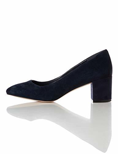 find. Round Toe Block Heel Leather Court Zapatos de Tacón