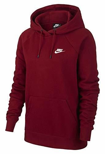 Nike Sportswear Essential Hoodie Women Sudadera con Capucha de Tejido, Mujer, Rojo