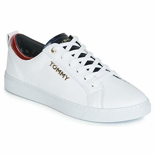 Tommy Hilfiger Women's Tommy City Leather Lace Up Sneaker White-White-7 Size 7