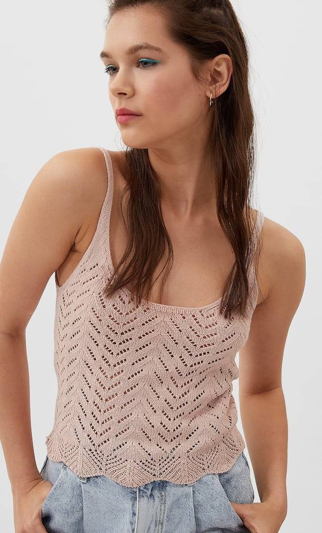 Social Top de croché com ponto espiga

REF