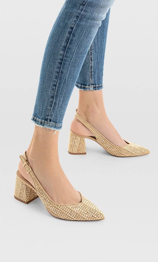 Social Sapatos de tacão tipo mules de ráfia

REF