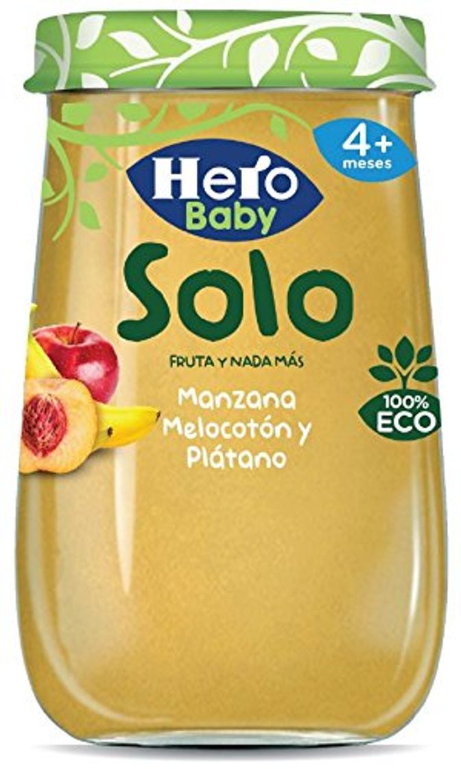 Producto Hero Solo Tarrito Fruta Manzana Melocotón Plátano ECO - 190 gr