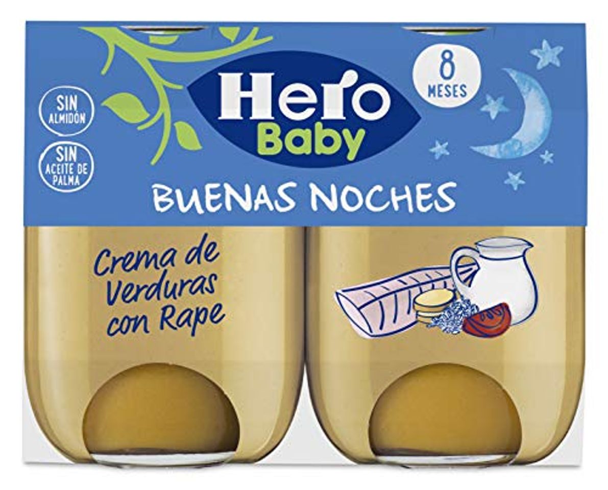 Product Hero Baby Buenas Noches Crema de Verduras con Rape Tarrito de Puré