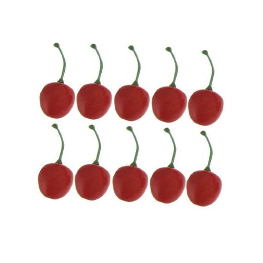 Hecho por el hombre de espuma de cerezo ornamento en forma de fruta roja 10 piezas