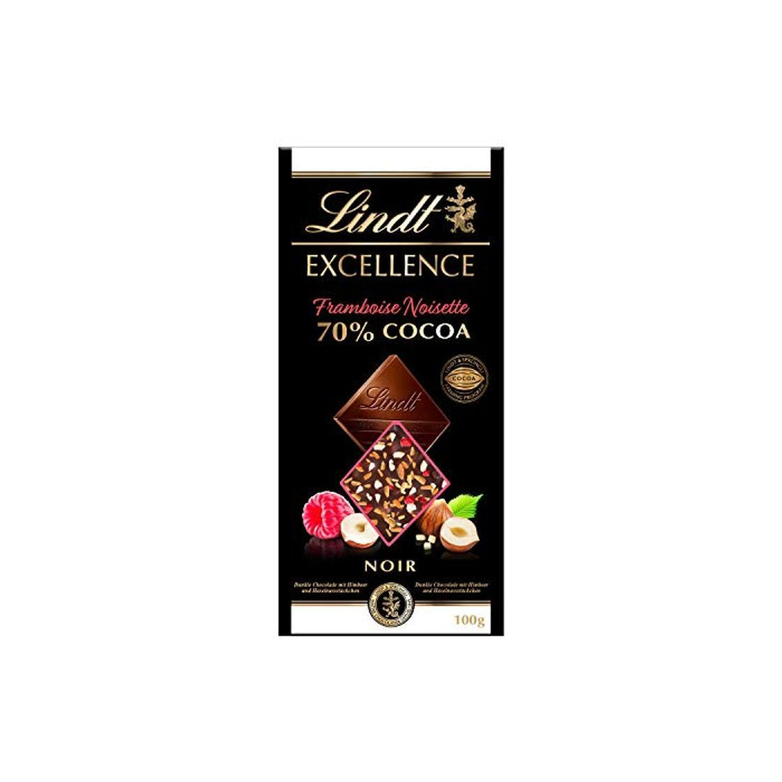 Product Lindt Excellence 70% Cacao Frambuesa y Avellanas