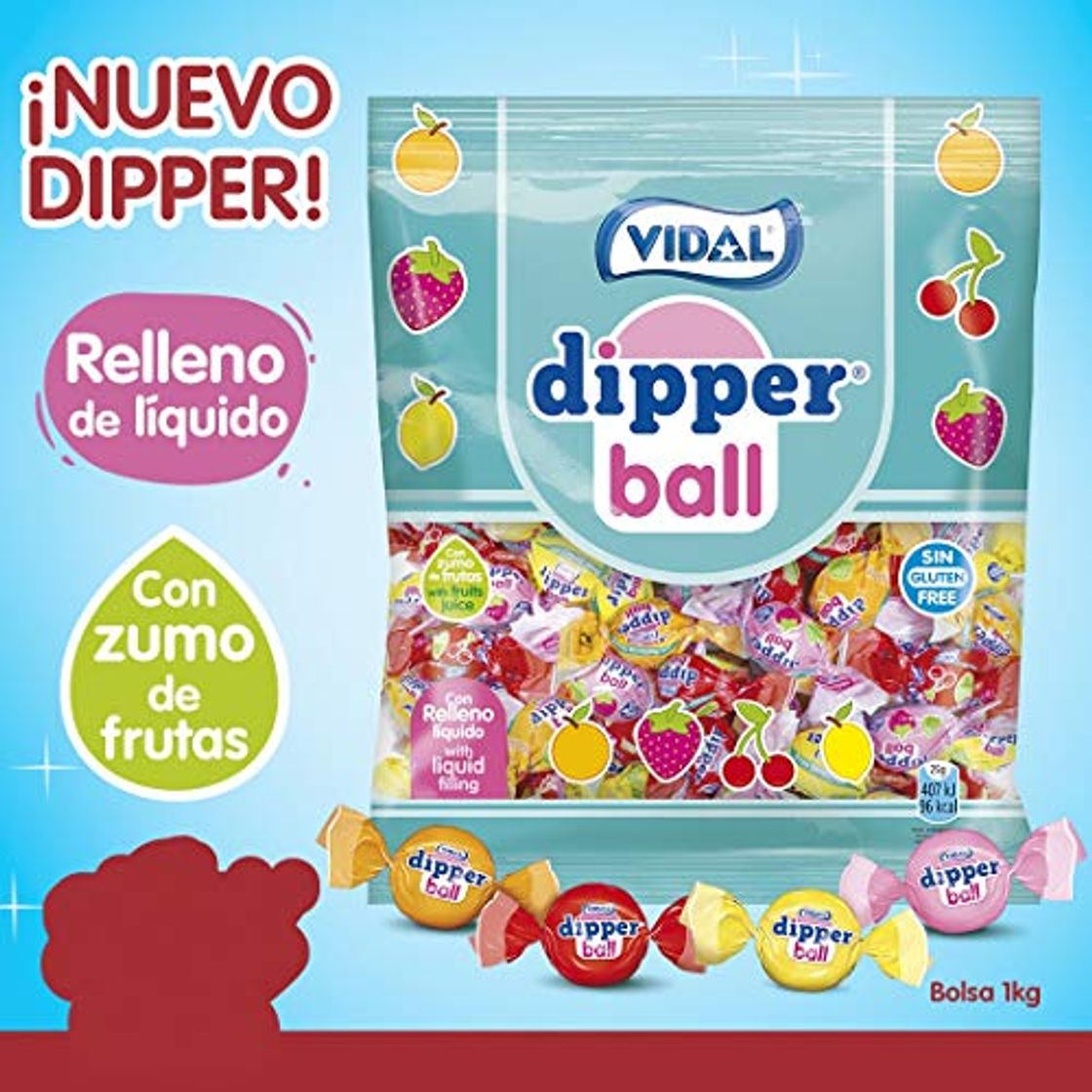 Producto Dipper Ball VIDAL Caramelos con relleno liquido