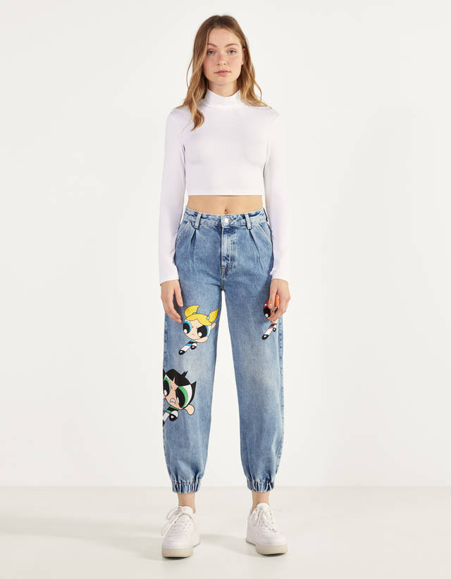 Product Jeans Balloon Fit As Powerpuff Girls x Bershka

