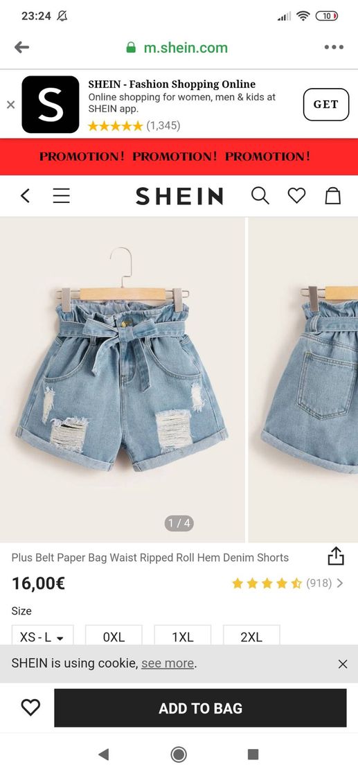 Fashion Plus Belt Paper Bag Waist Ripped Roll Hem Denim Shorts