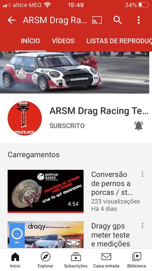 Serie ARSM Drag Racing Team youtube channel