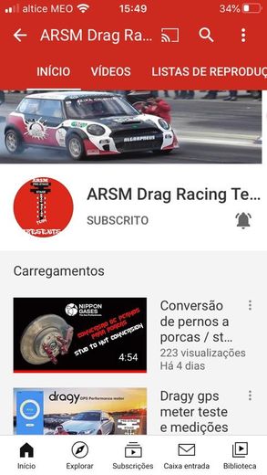 ARSM Drag Racing Team youtube channel