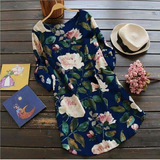 Vestido curto azul
