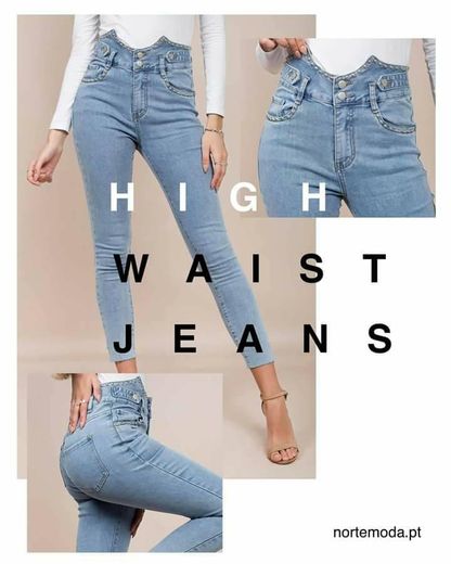 Jeans cintura efeito