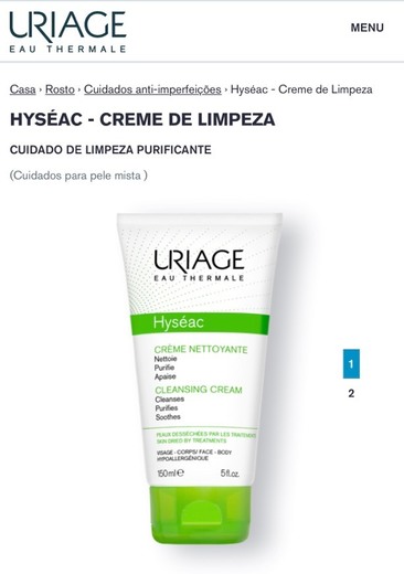 Uriage HYSÉAC- CREME DE LIMPEZA