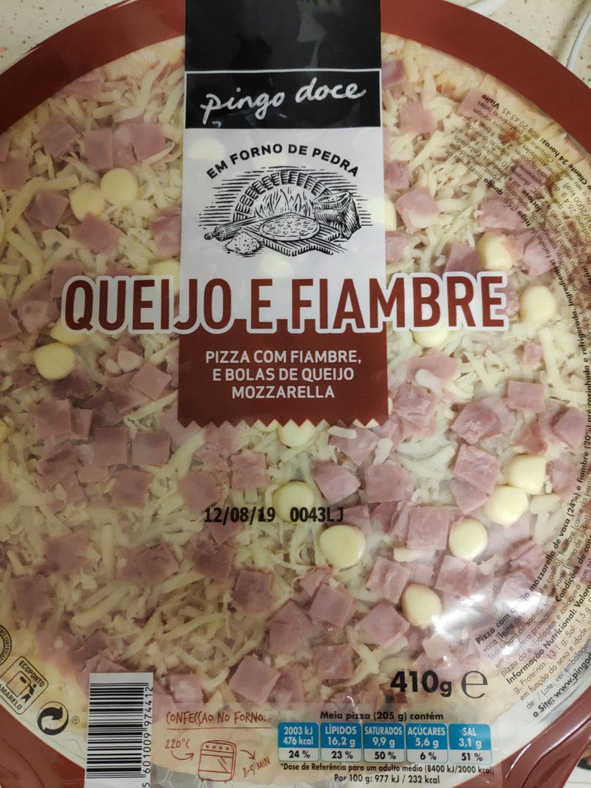 Fashion Pizza Queijo e fiambre - Pingo Doce - 410g