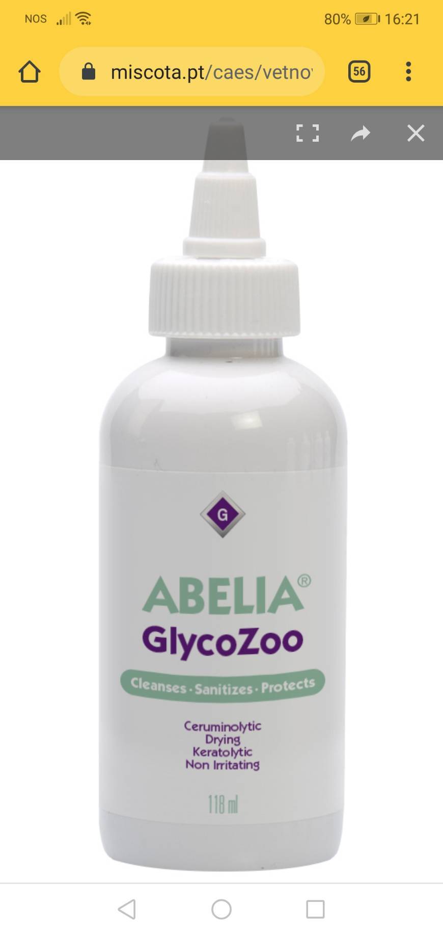 Producto Abelia glycozoo para os ouvidos