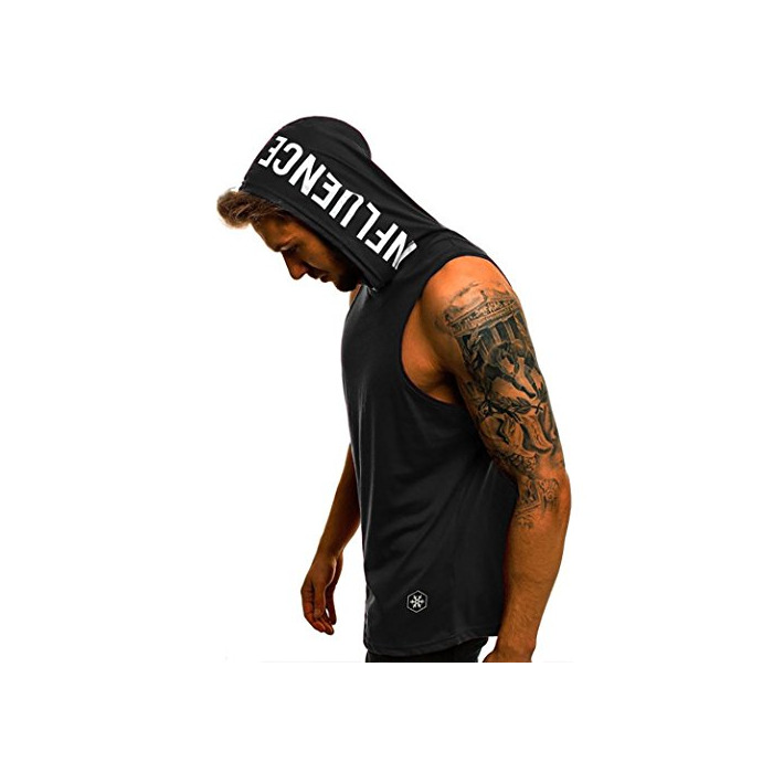 Social QinMM Camiseta con Capucha de Tirantes Deportes para Hombre, Tops Camisa sin