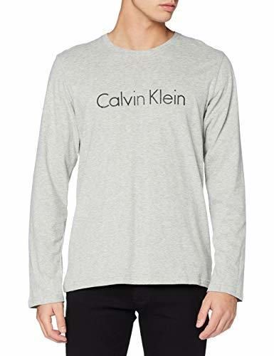 Calvin Klein L/s Crew Neck Camiseta, Gris