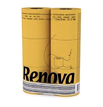 Producto Rollos de papel higiénico Renova de 3 capas, color suave, 6 unidades