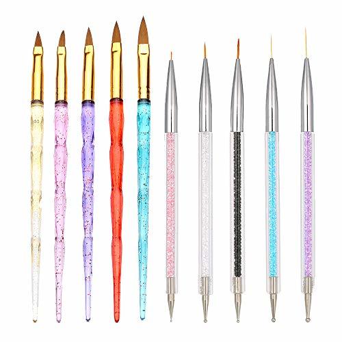 Beauty 10 PCS Nail Art Painting Brush, Anself 5Pcs / set 10/11/13/15 /