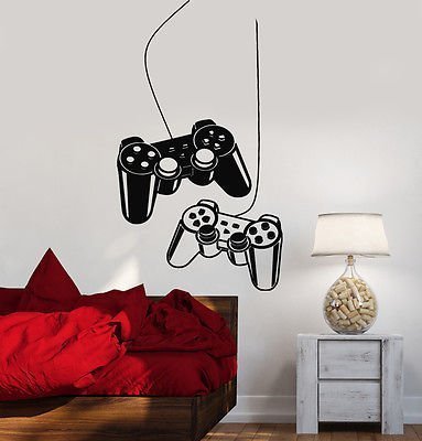 Products Joystick Wall Decal Gamer Video Game Play Room Kids Vinyl Stickers Art