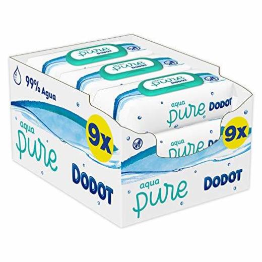 Dodot Aqua Pure Toallitas Bebé con 99% Agua,  9 Paquetes x