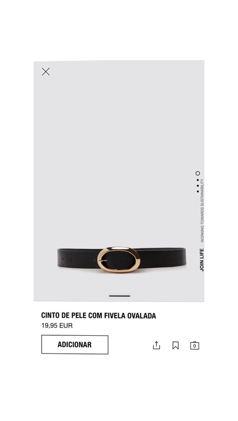 Product Cinto de pele com fivela ovalada 