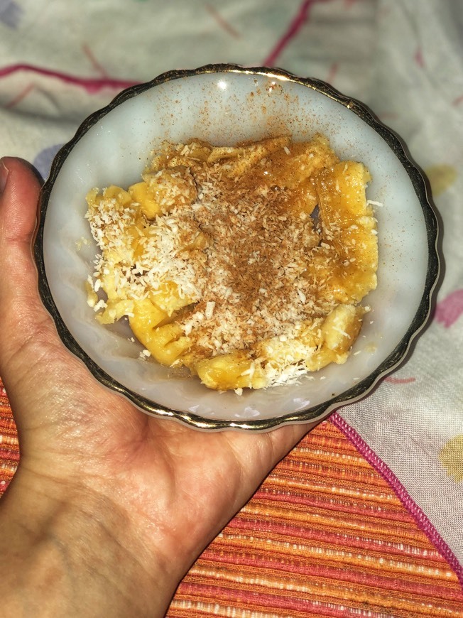 Moda Banana com canela e coco! Receita de Inês Rochinha 