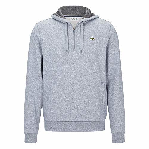 Lacoste SH3527 Hombre suéter con Capucha,de Caballero Hoodie,Sudadera,Light Indigo Blue/Pitch(5JG),X-Small