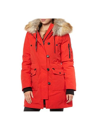 Calvin Klein Olivia MW Down Hoode Abrigo, Rojo