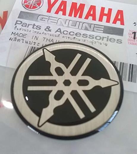 100% Original 30mm Diámetro Yamaha Diapasón Pegatina Emblema Logo Negro/ Plata Elevado