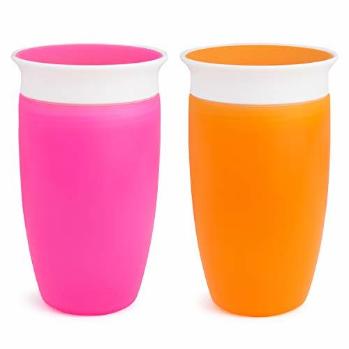 Products Munchkin Miracle 360 ° - Vaso de aprendizaje, Rosa/Naranja, 10oz