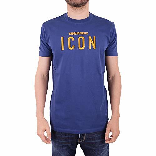 T-Shirt "Icon" in Cotone Uomo DSQUARED cod.S74GD0305 BLUE SIZE