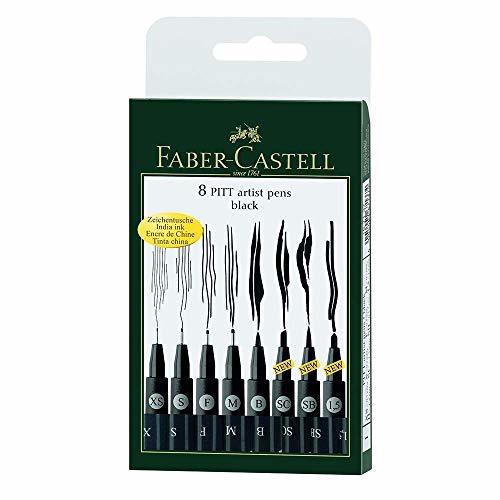 Product Faber-Castell 167137 - Pack de 8 rotuladores Pitt Artist Pens Black