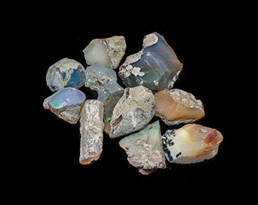 InfinityGemsArt 10 piezas raw etíope opal opal piedra en bruto para joyería fabricación piedras preciosas naturales y cristales cristales chakra healing octubre piedra del ópalo para el colgante