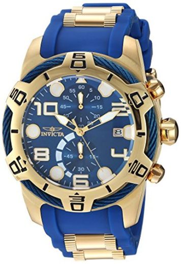Invicta Men's Bolt 50mm Blue Silicone Band Steel Case Quartz Watch 24217