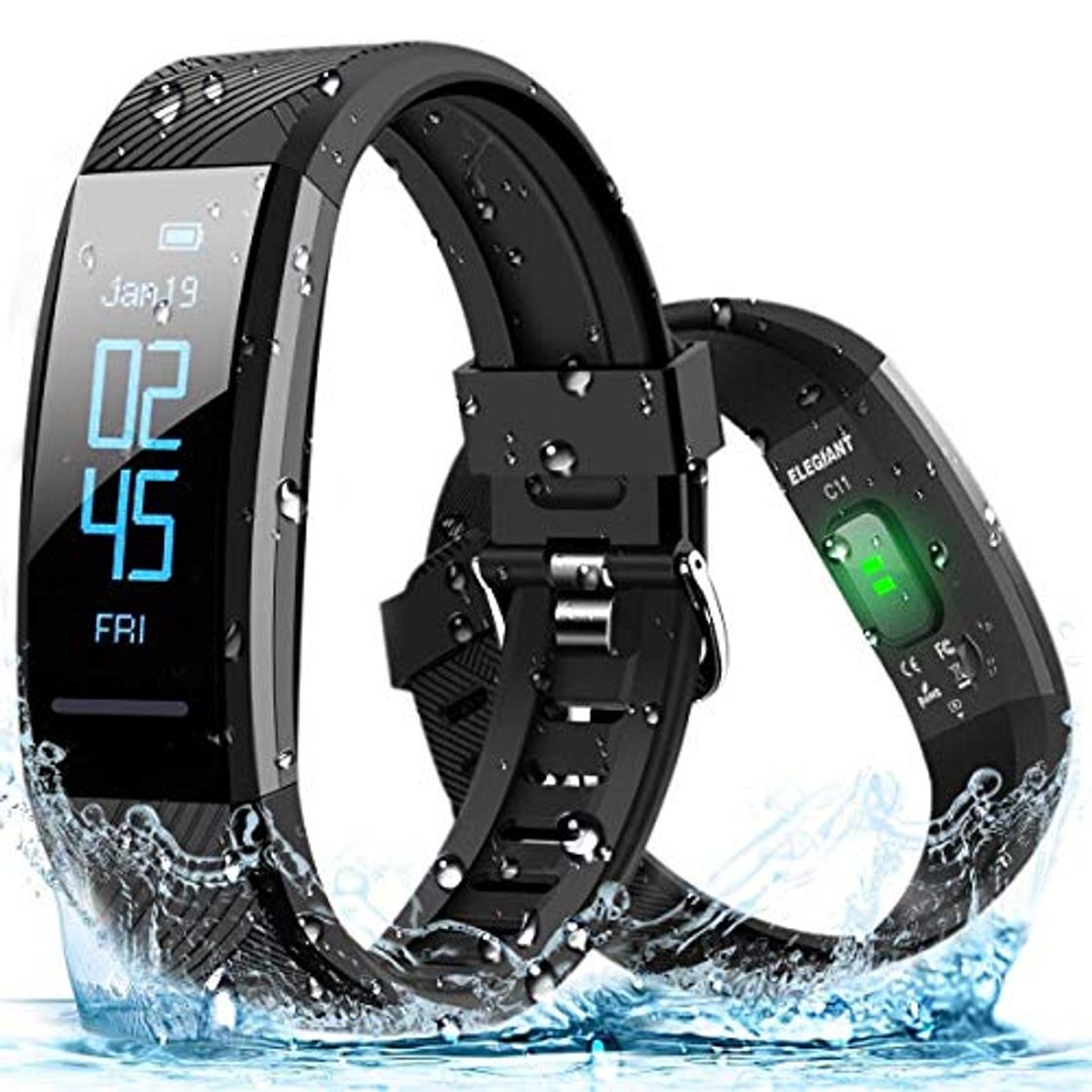 Electrónica ELEGIANT Pulsera de Actividad Inteligente Reloj Deportivo IP67 para Hombre Mujer con